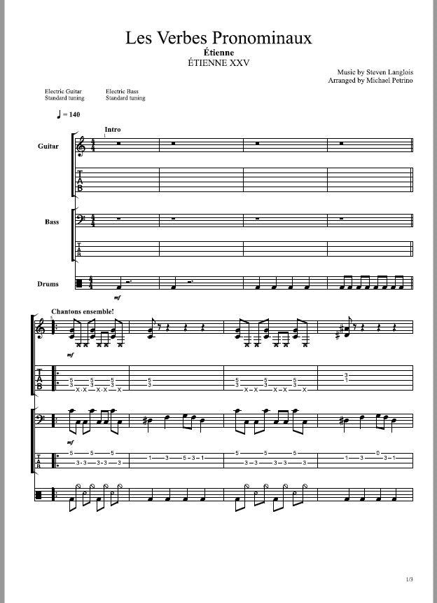 ÉTIENNE XXV Music Sheets and Tabs Folder