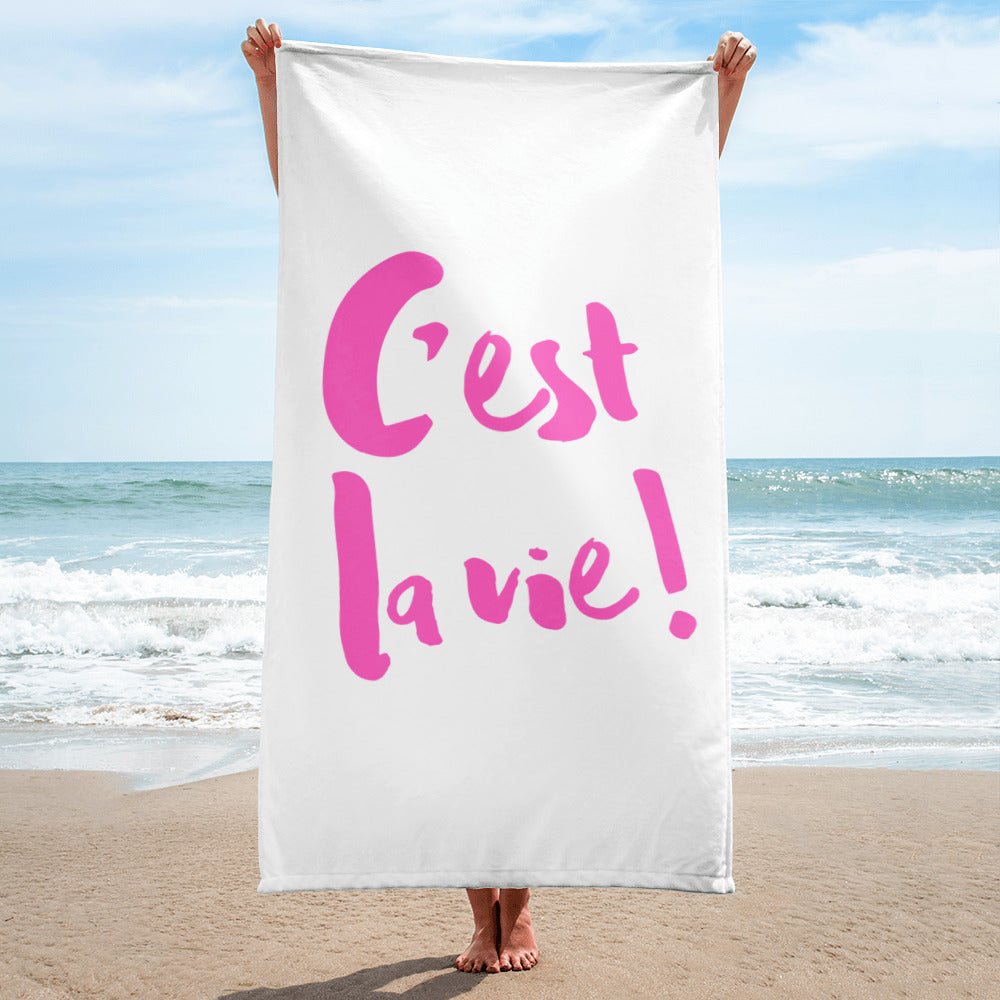 C'est la vie PINK LINE Towel