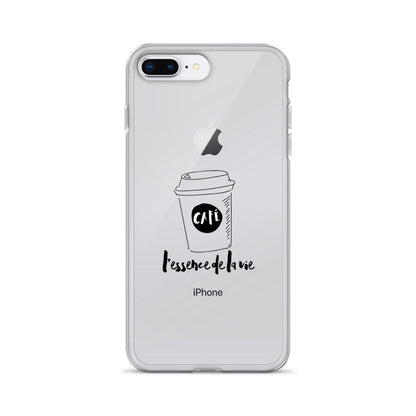 Cafe/Coffee - Essence de la vie iPhone Case - Black Art