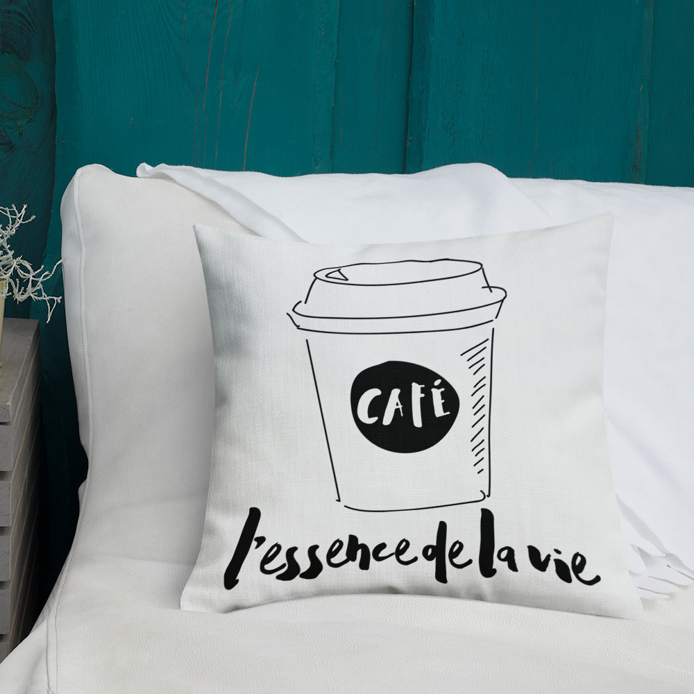 Cafe/Coffee - Essence de la vie - Premium Throw Pillow
