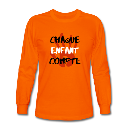Chaque Enfant Compte (avec main) - Men's Long Sleeve T-Shirt - orange