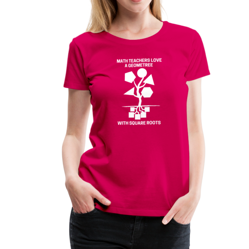 Math Teachers Love a Geometree With Square Roots - Women’s Premium T-Shirt - dark pink