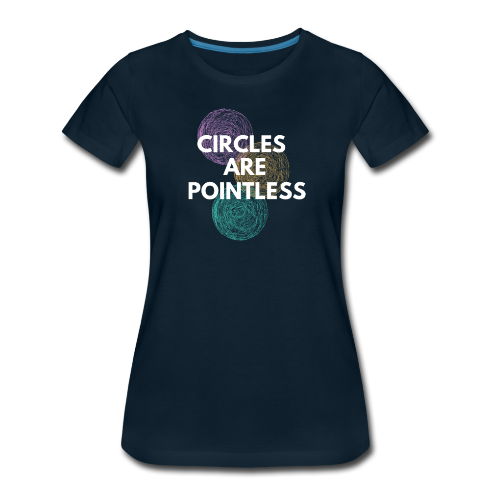 Circles Are Pointless! - Women’s Premium T-Shirt - deep navy