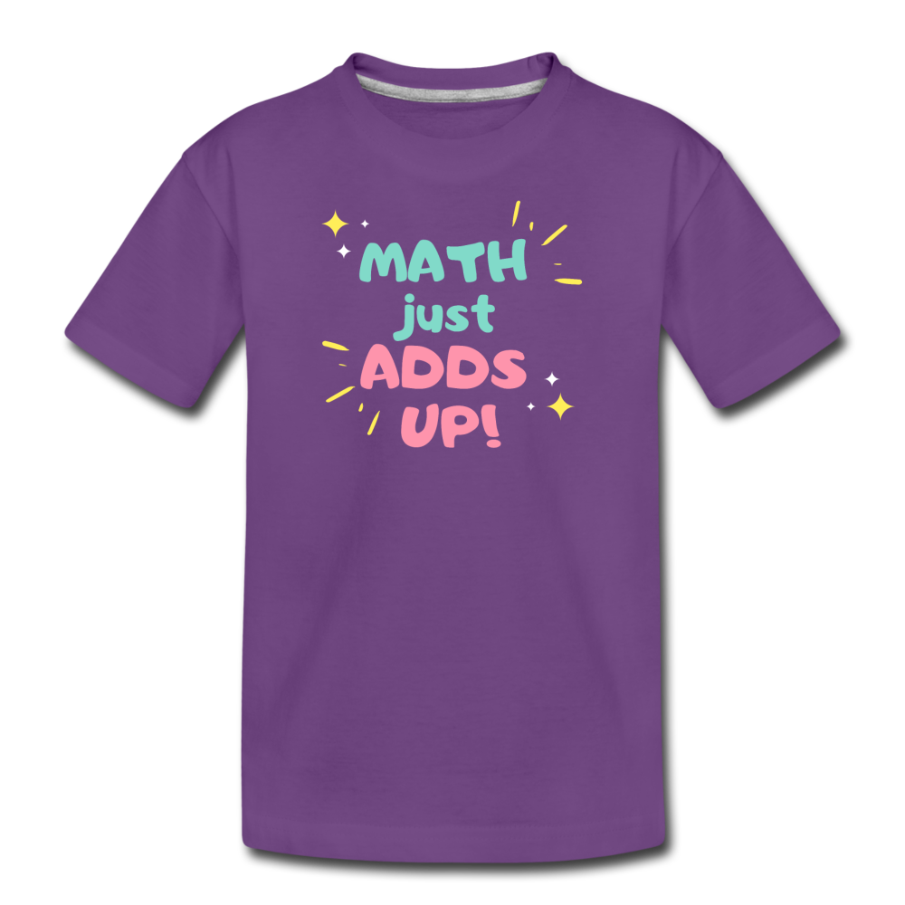 Math Just Adds Up! - Kids' Premium T-Shirt - purple