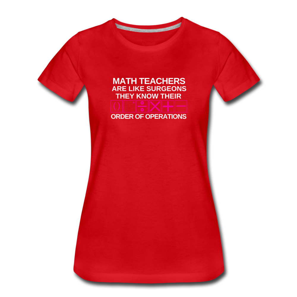 Order of Operations - Women’s Premium Math T-Shirt - red