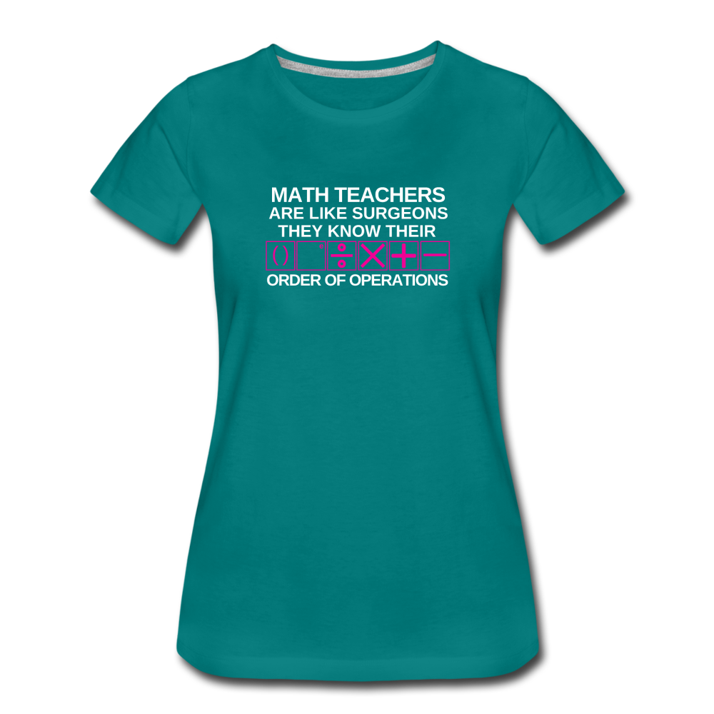 Order of Operations - Women’s Premium Math T-Shirt - teal