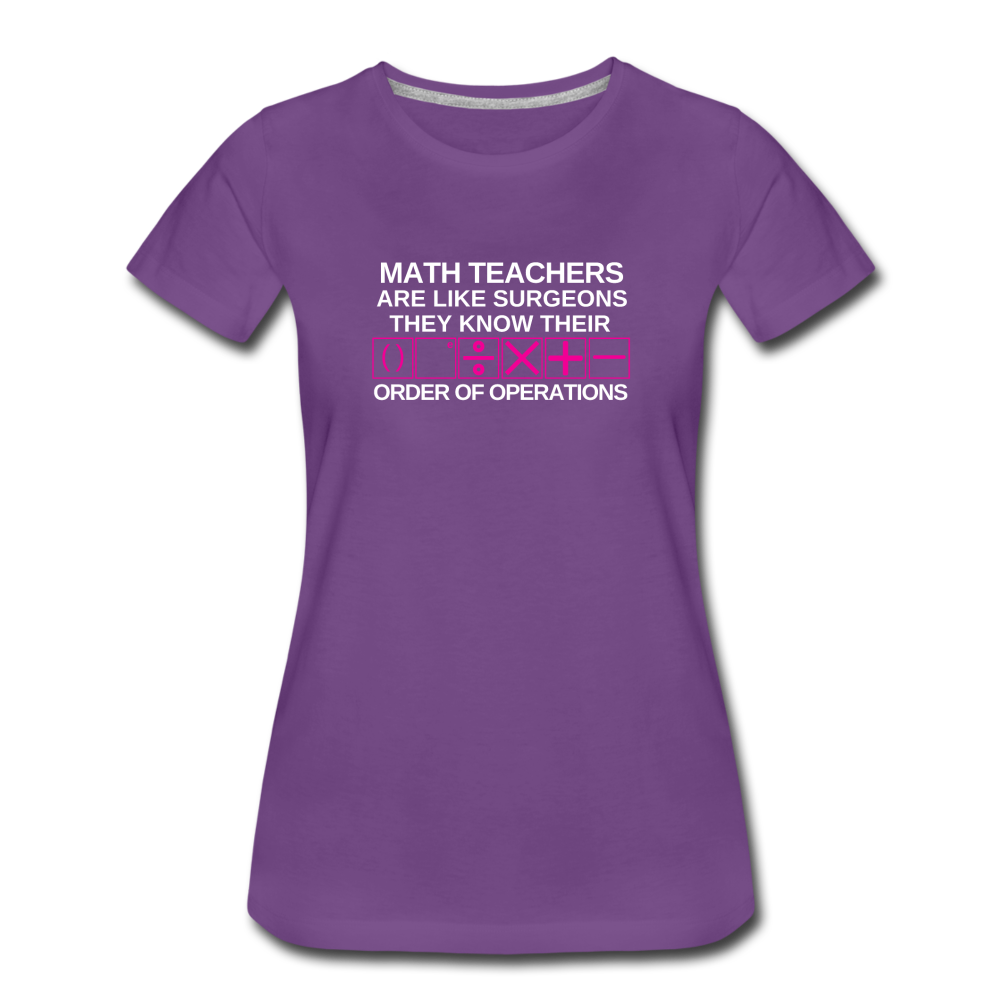 Order of Operations - Women’s Premium Math T-Shirt - purple