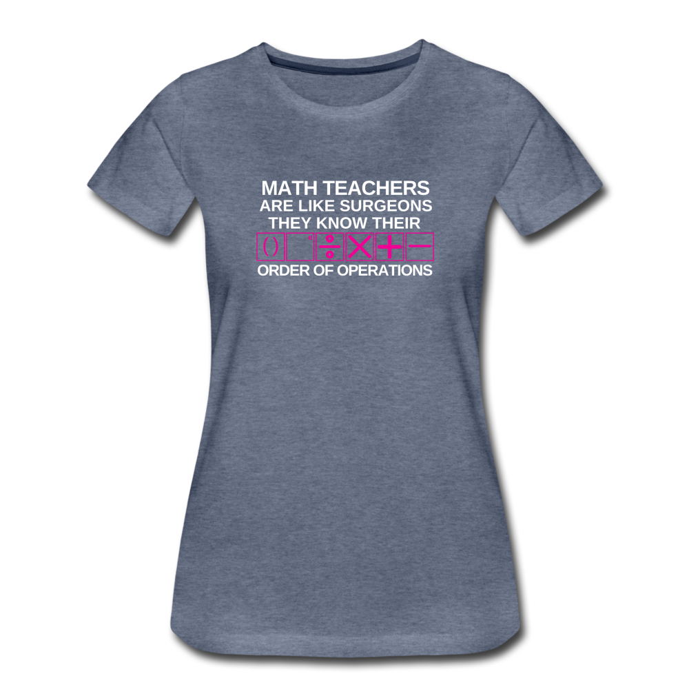Order of Operations - Women’s Premium Math T-Shirt - heather blue