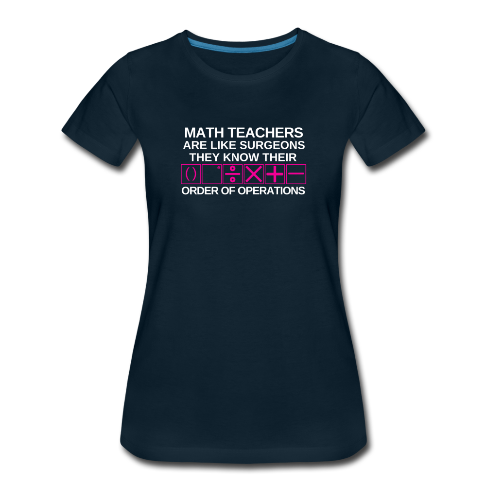 Order of Operations - Women’s Premium Math T-Shirt - deep navy