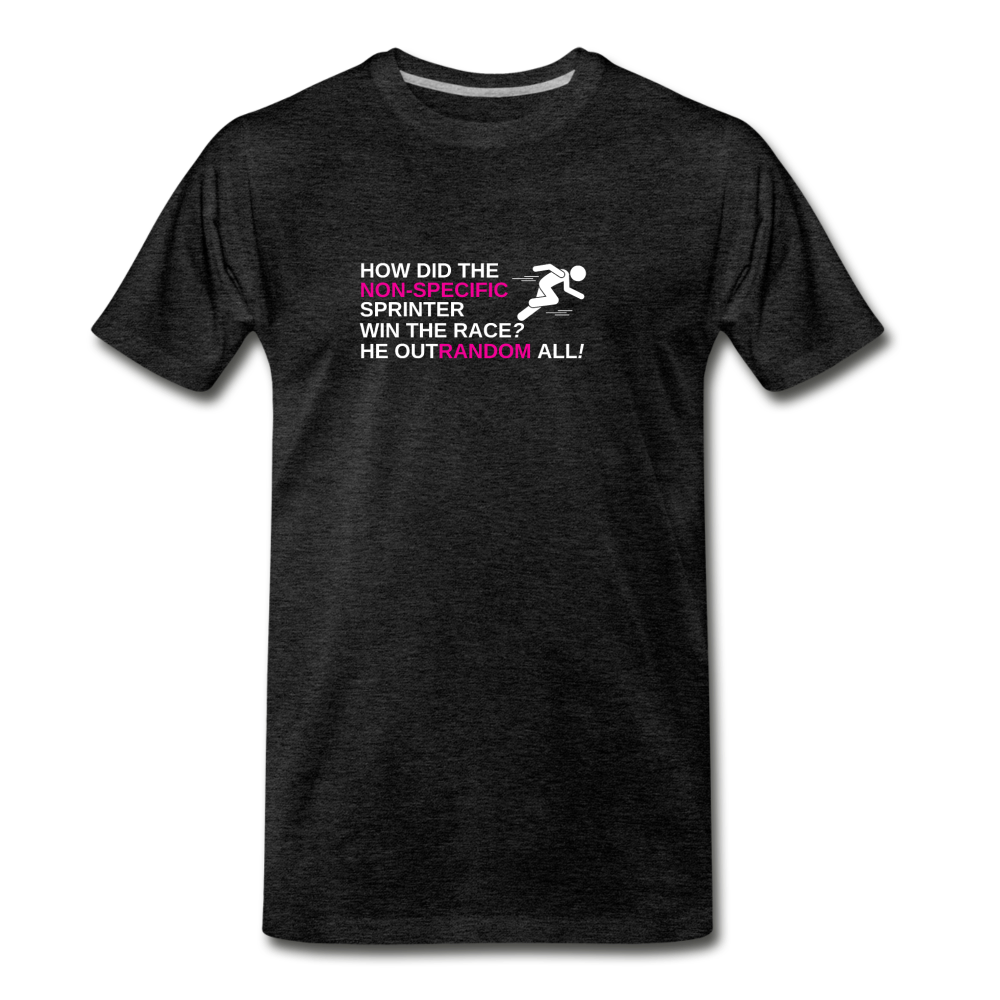 Random non-specific sprinter - Men's Premium Math T-Shirt - charcoal gray