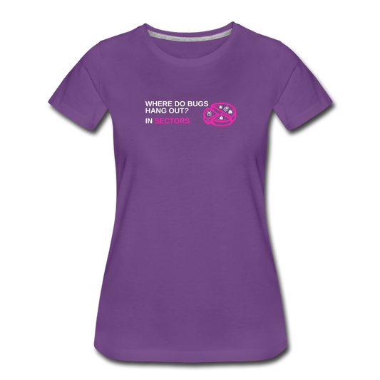 Bugs Hang Out In Sectors - Women’s Premium Math T-Shirt - purple