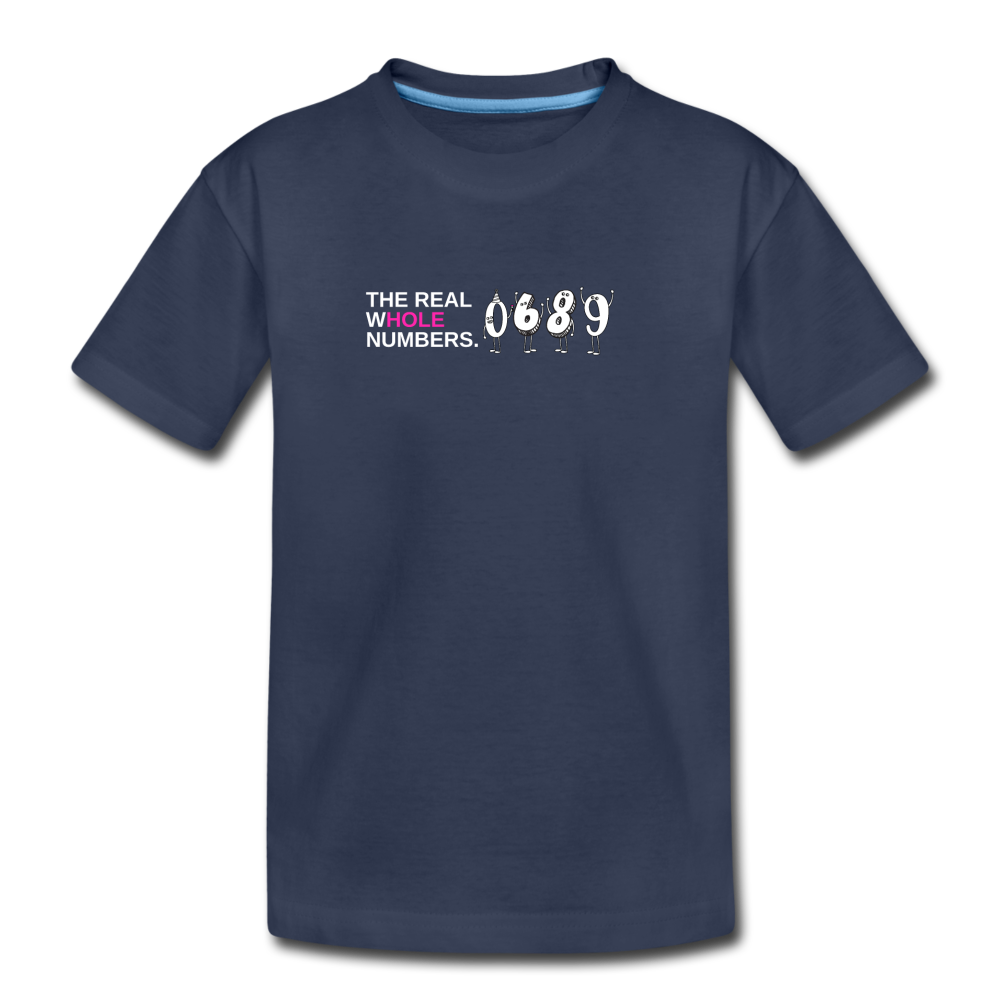 The Real Whole Numbers  - Kids' Premium Math T-Shirt - navy