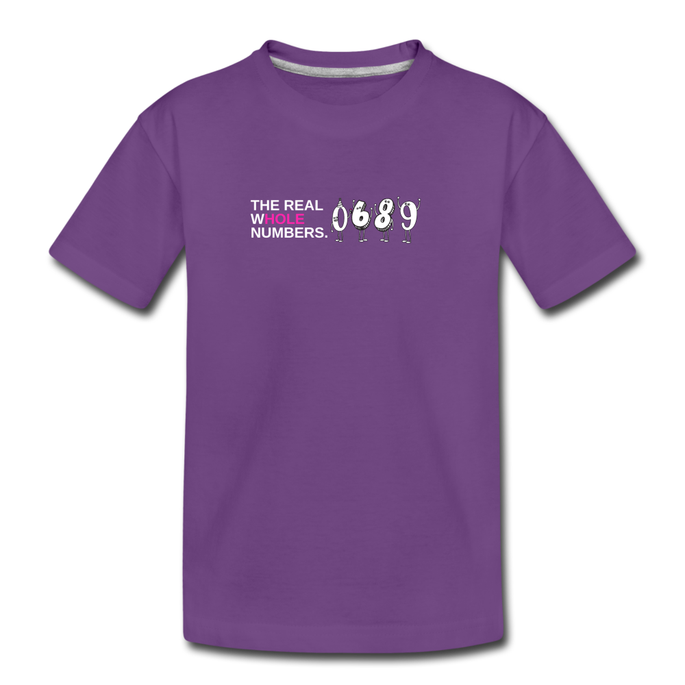 The Real Whole Numbers  - Kids' Premium Math T-Shirt - purple