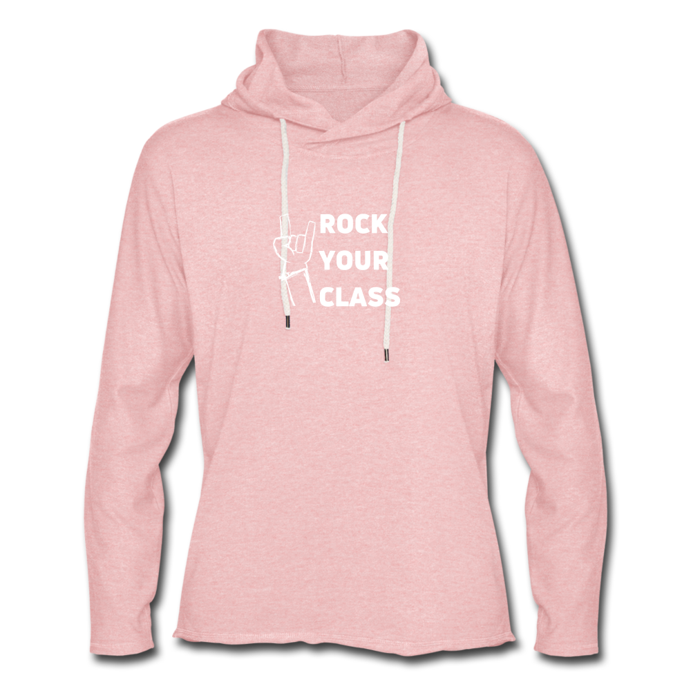 Rock Your Class Unisex Lightweight Terry Hoodie - cream heather pink